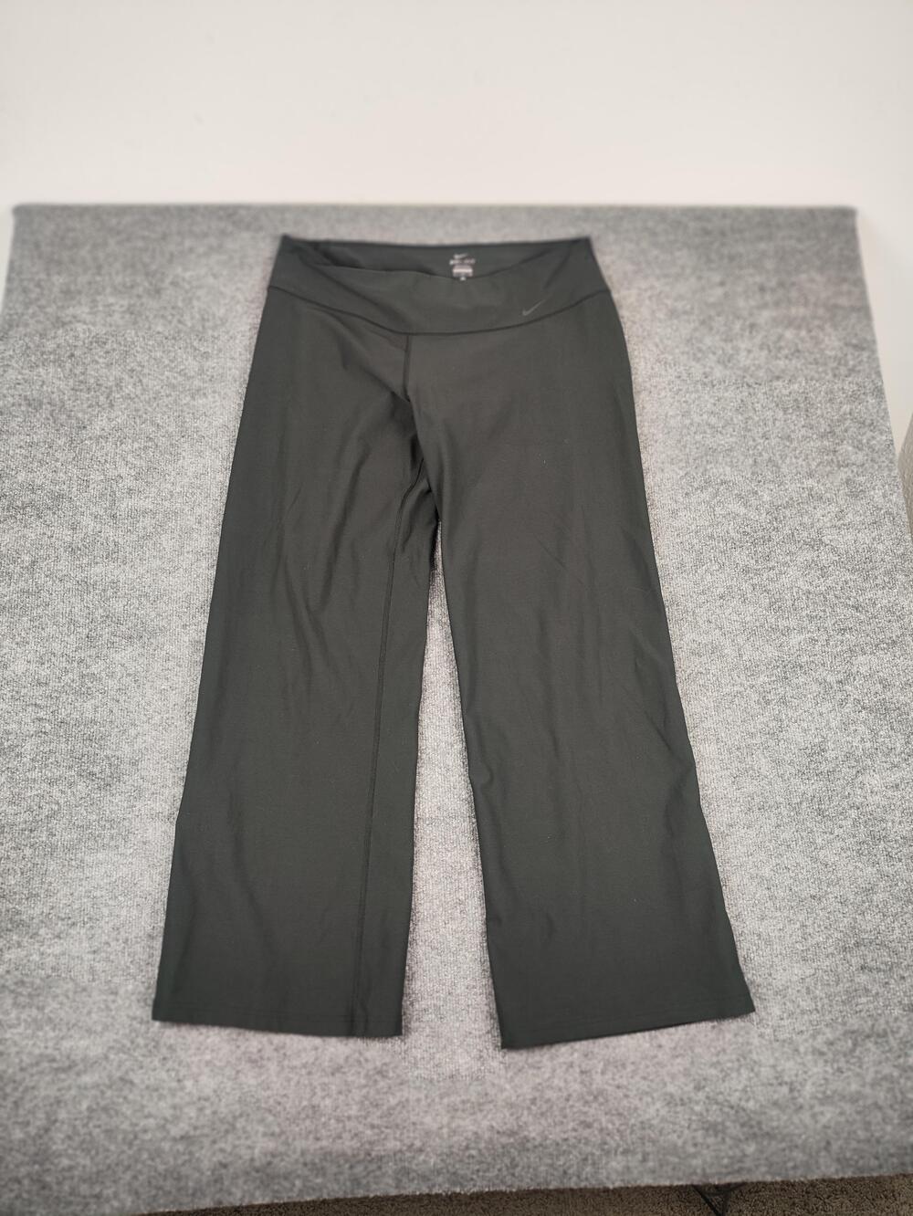 Nike Dri-FIT Track Pants Womens XL Black Straight Leg Stretch Athletic Yoga